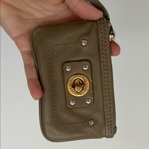 Marc Jacobs Taupe Leather Coin card wallet